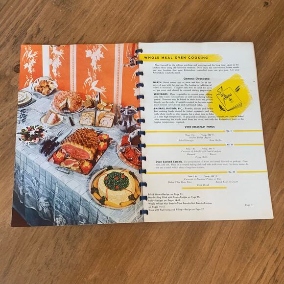 Robertshaw Cook Book 1946 Paperback Oven Cooking Robertshaw Thermostat Co Vtg - Picture 13 of 16